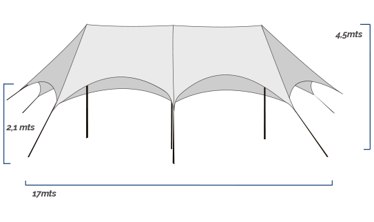 Carpa 17x6m